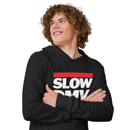 SLOW DMV Black Hooded long-sleeve Tee