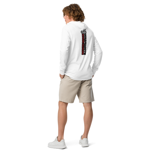 SLOW DMV White Hooded long-sleeve Tee